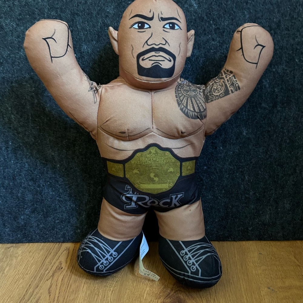 2012 Mattel WWE THE ROCK Talking‎ Wrestling Brawlin Buddies 17" Plush Toy Figure